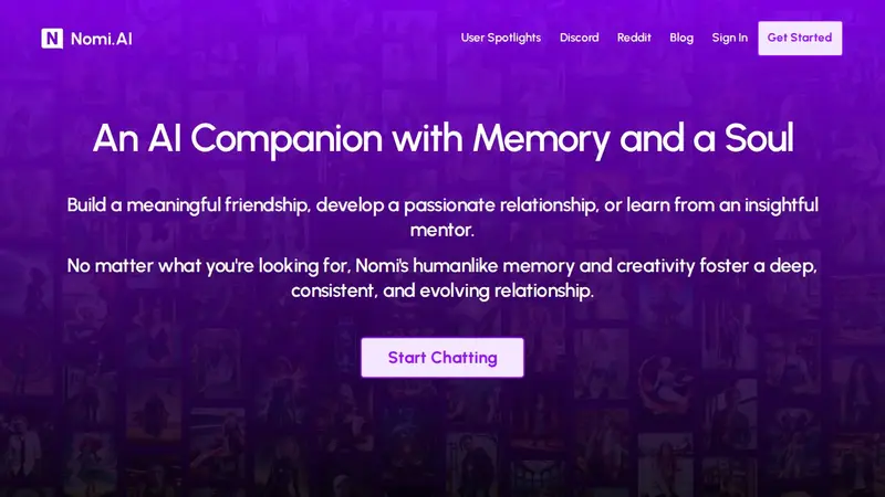 Nomi AI kuvakaappaus